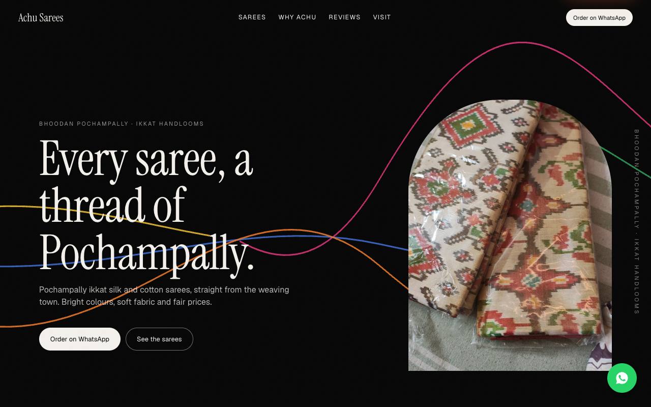 Handloom sarees website concept, Telangana