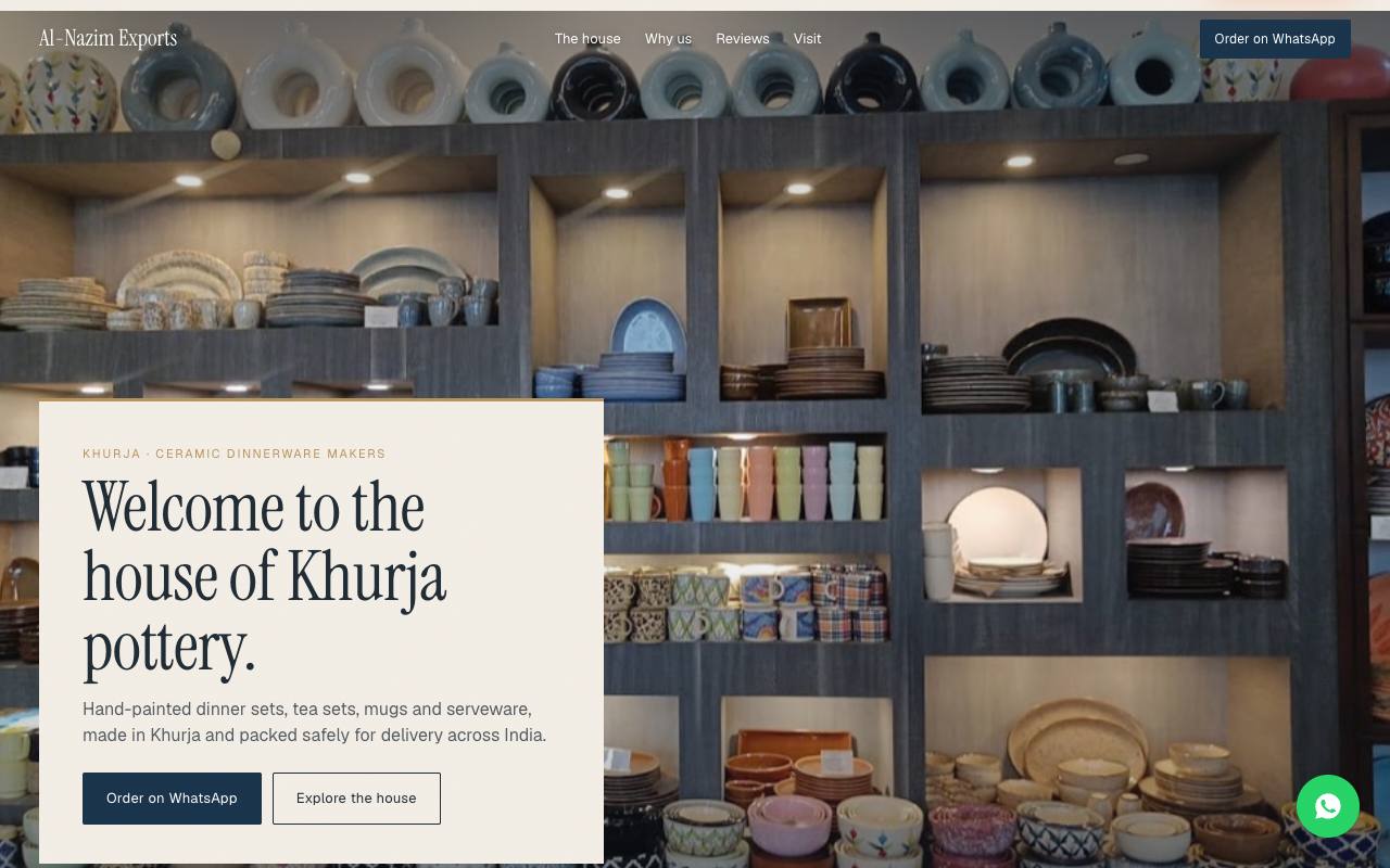 Ceramics maker website concept, Khurja