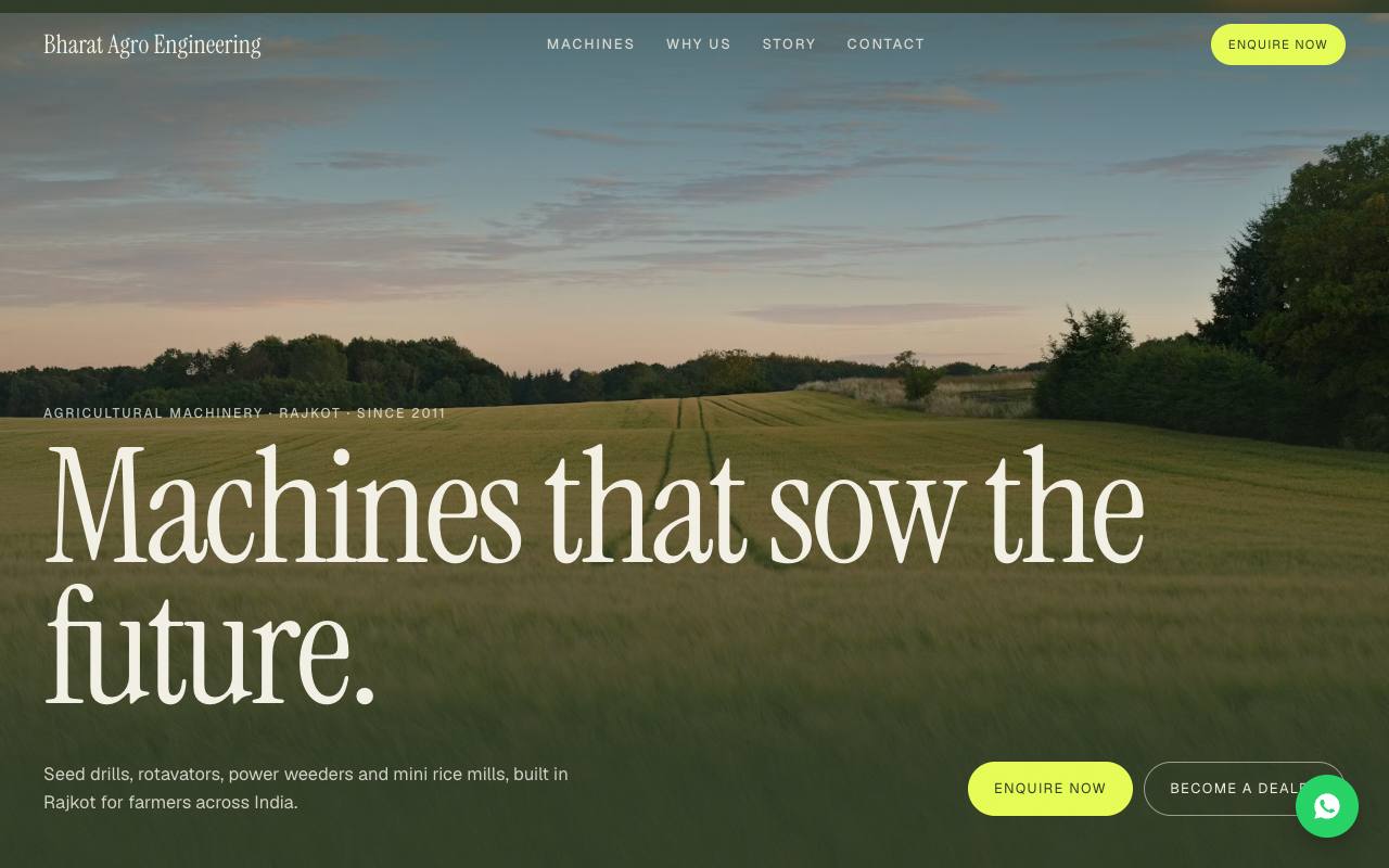 Farm machinery website concept, Rajkot