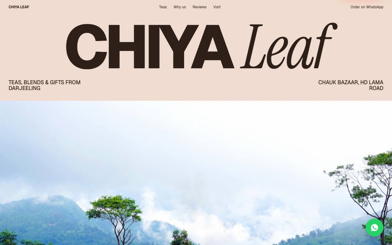Tea shop website concept, Darjeeling