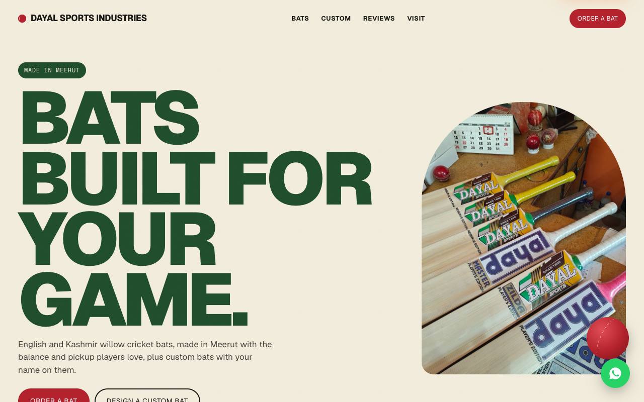 Sports goods maker website concept, Meerut