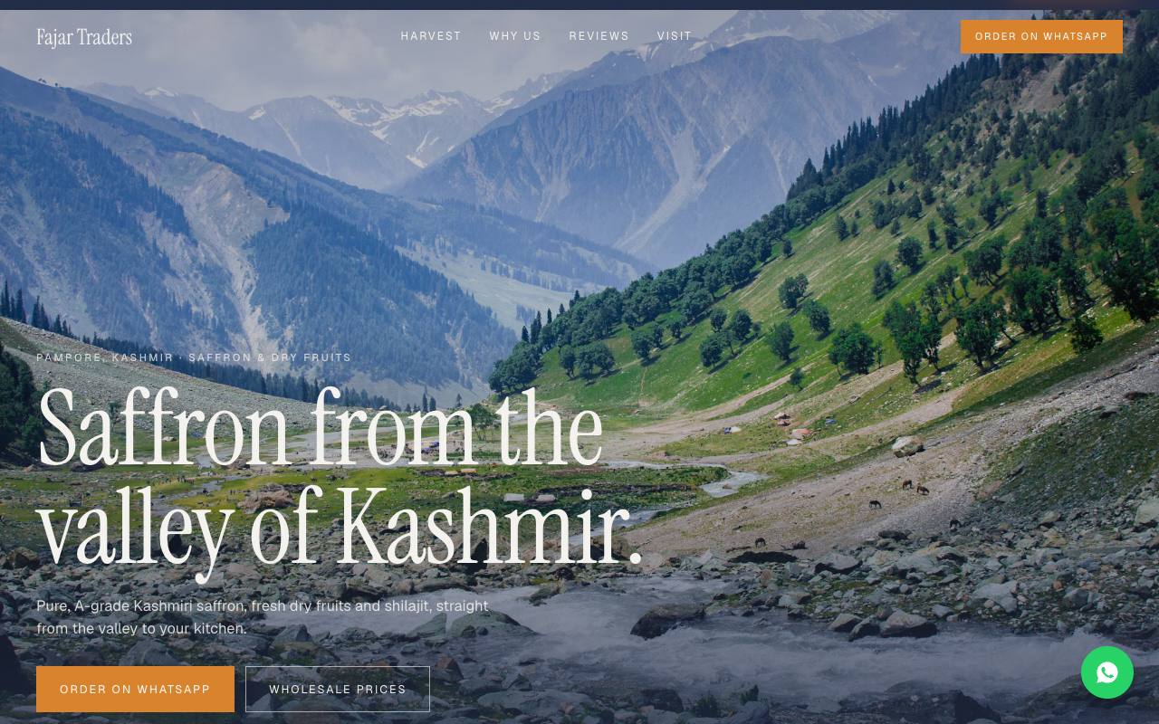 Saffron & dry fruits website concept, Kashmir