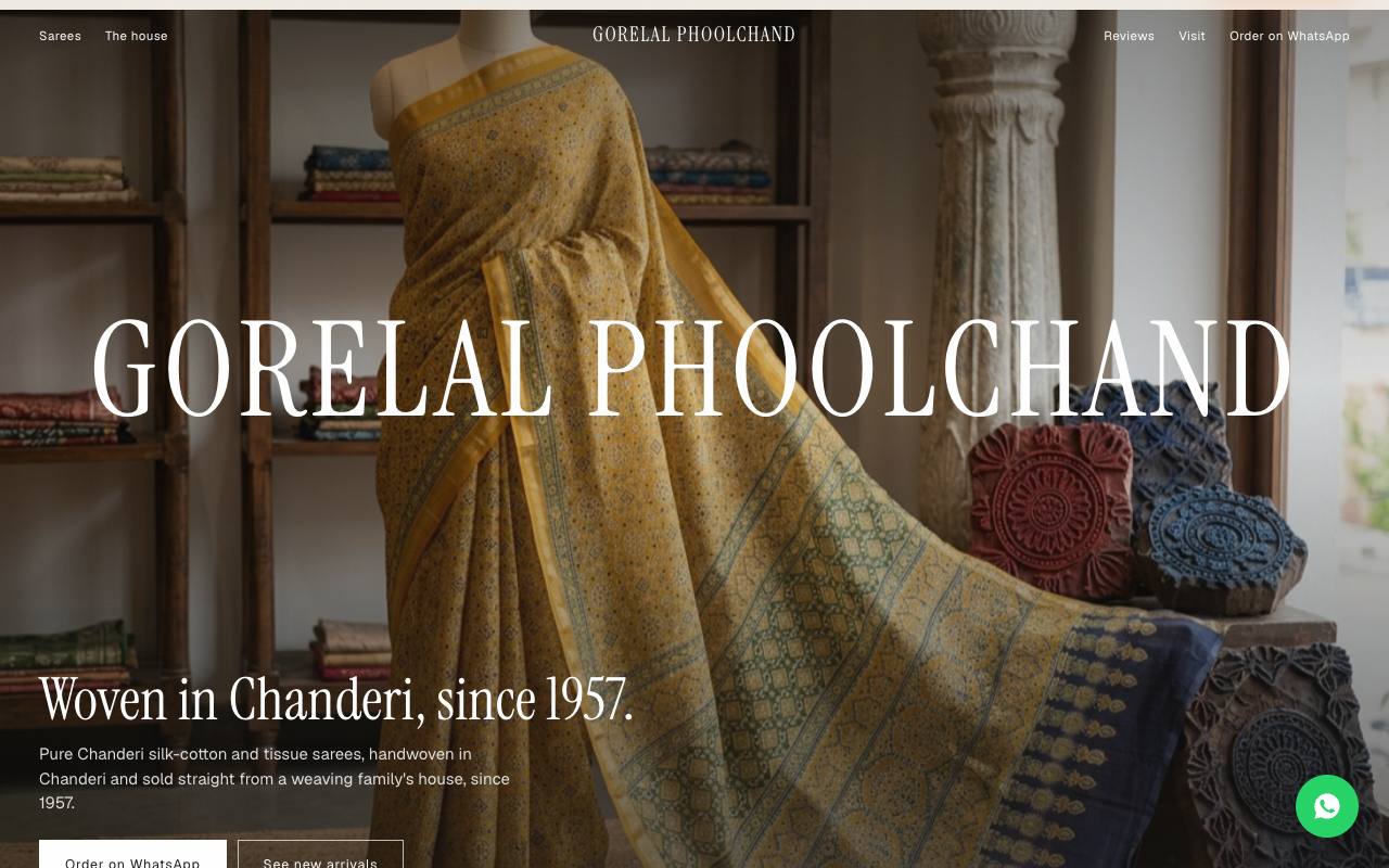 Handloom weavers website concept, Chanderi