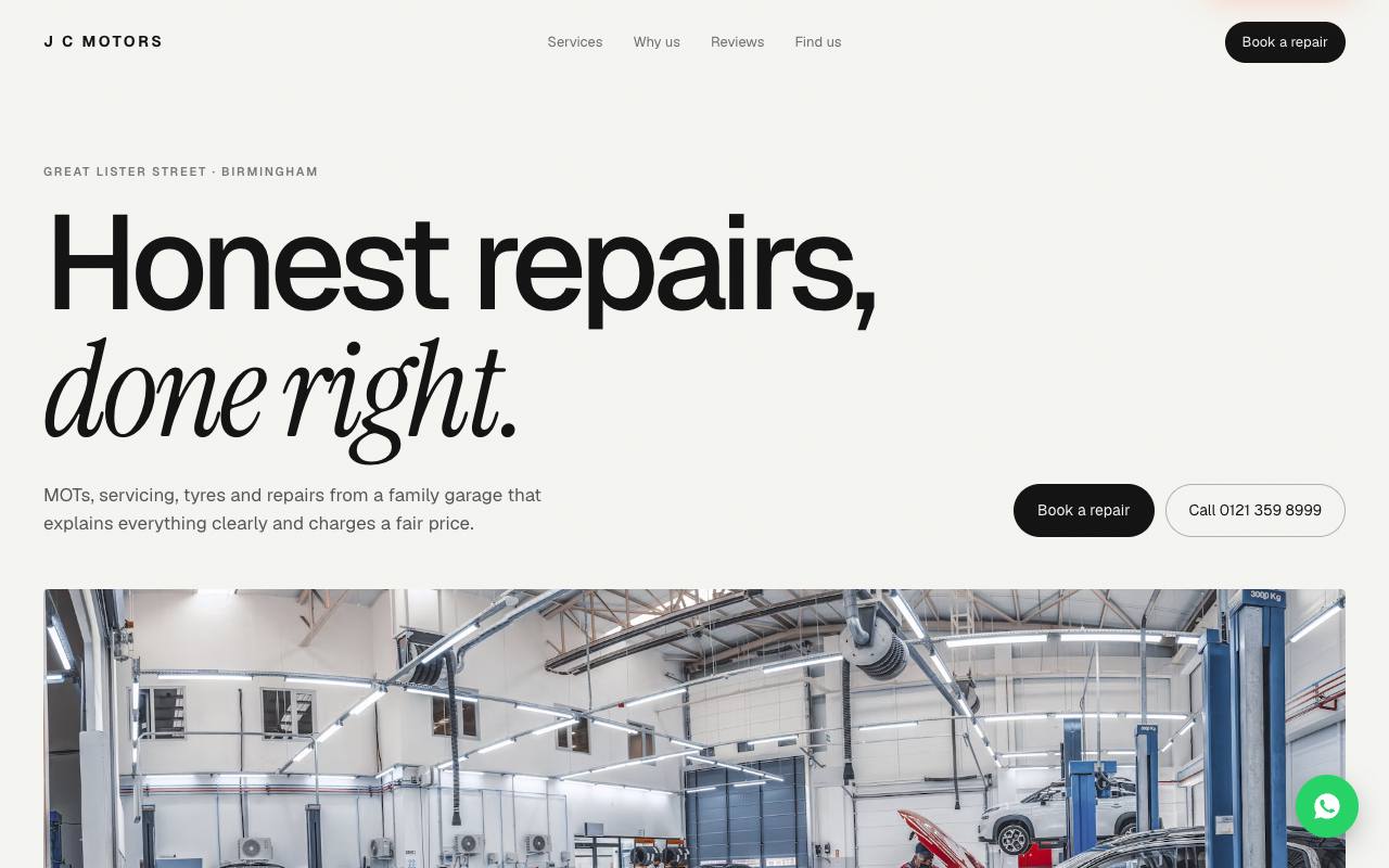 Car dealer website concept, Birmingham, UK