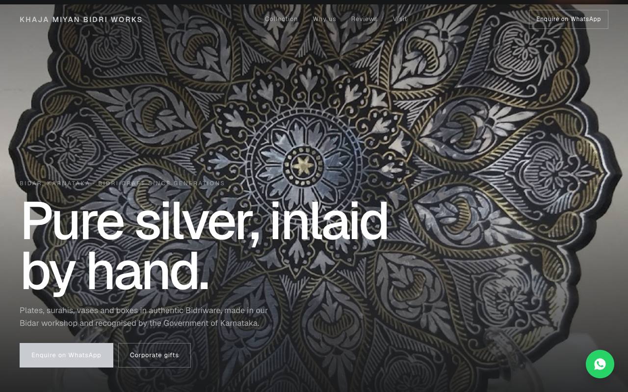 Bidri craft website concept, Bidar