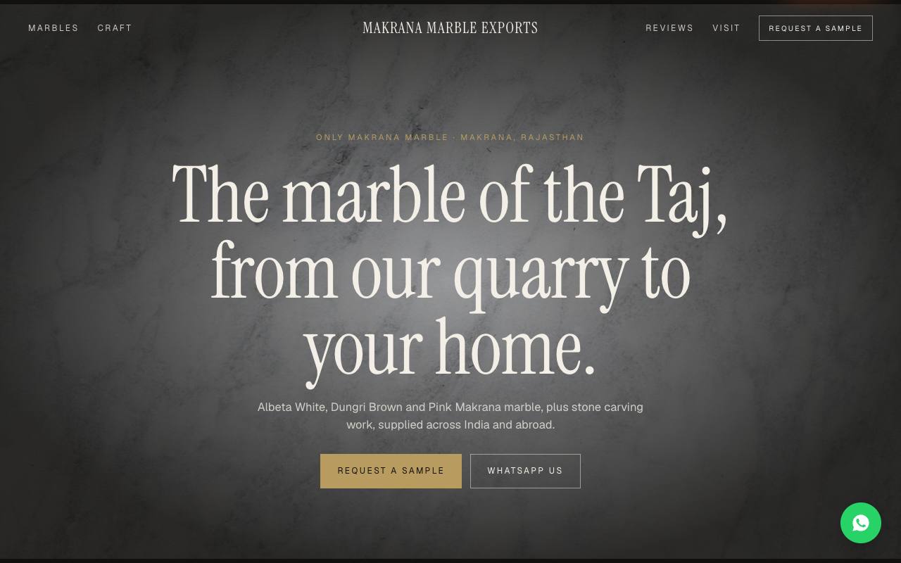 Marble supplier website concept, Rajasthan
