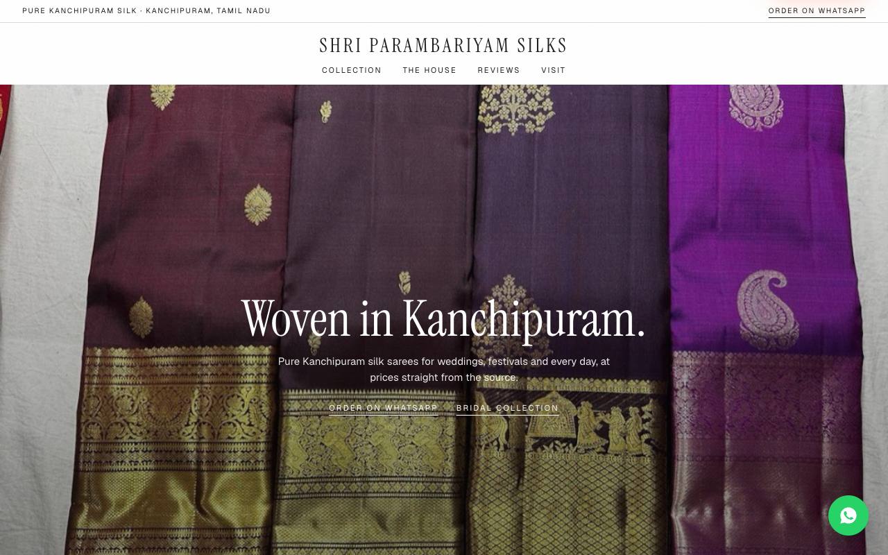 Silk sarees website concept, Kanchipuram