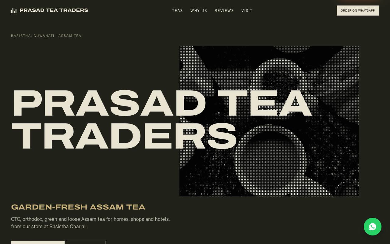 Tea trader website concept, Guwahati