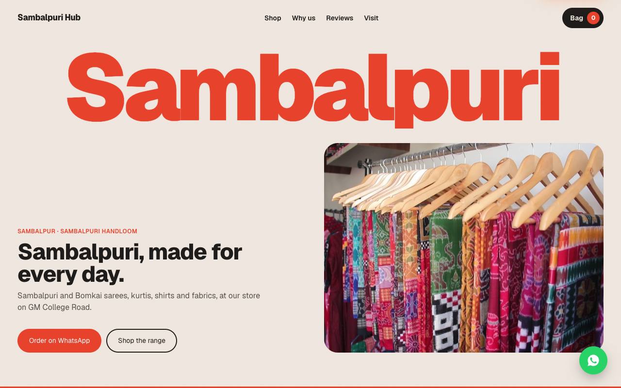 Clothing store website concept, Odisha