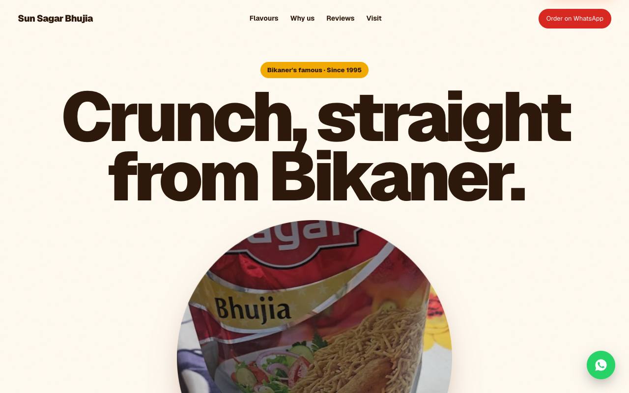 Namkeen maker website concept, Bikaner