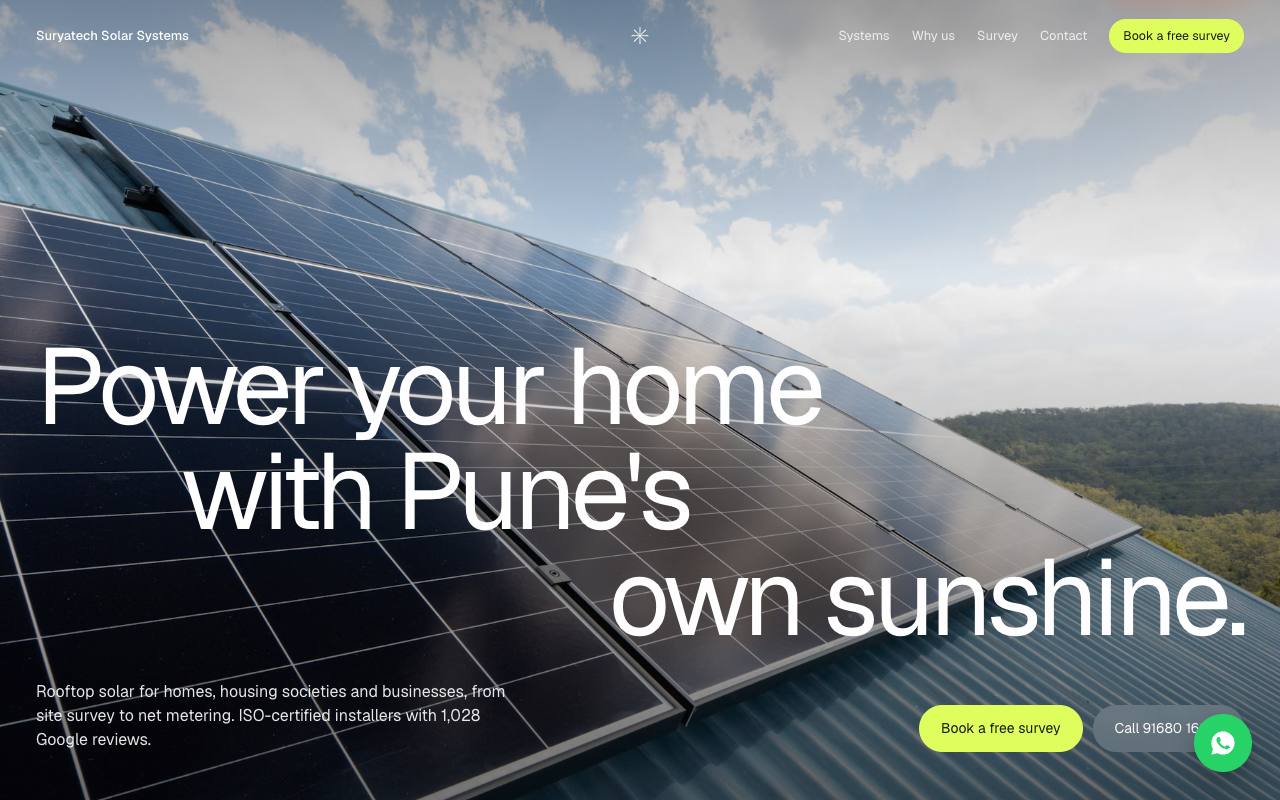 Solar company website concept, Pune