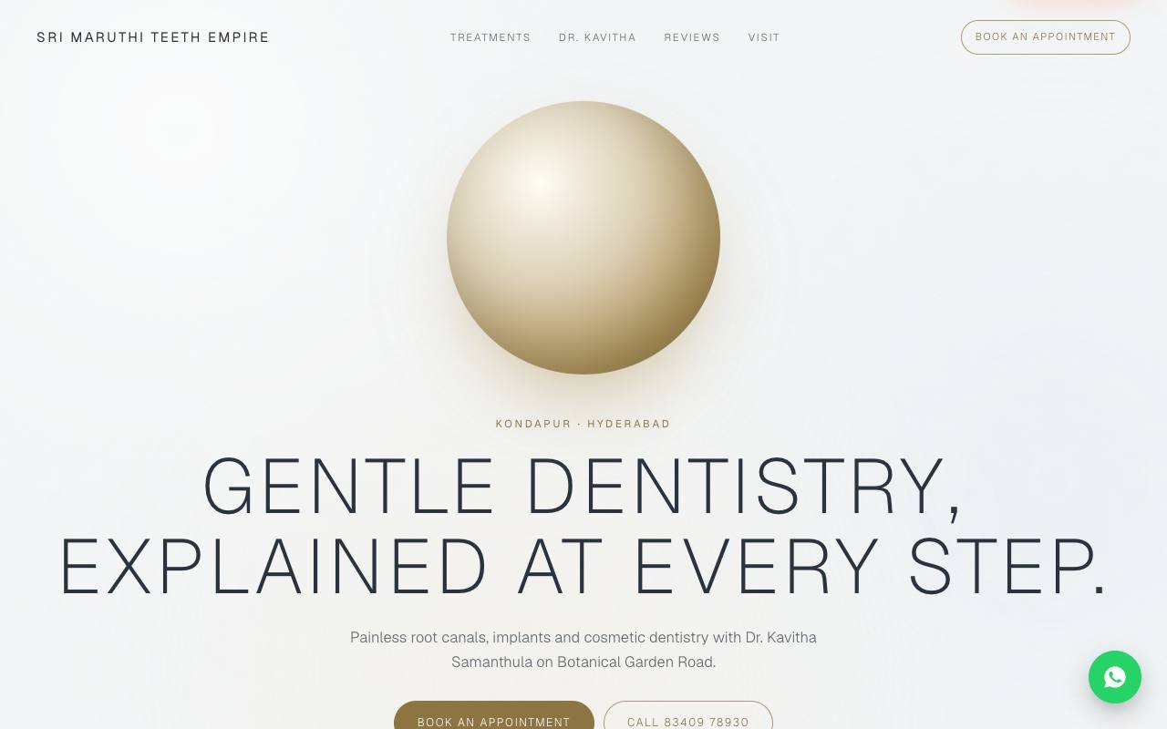 Dental clinic website concept, Hyderabad