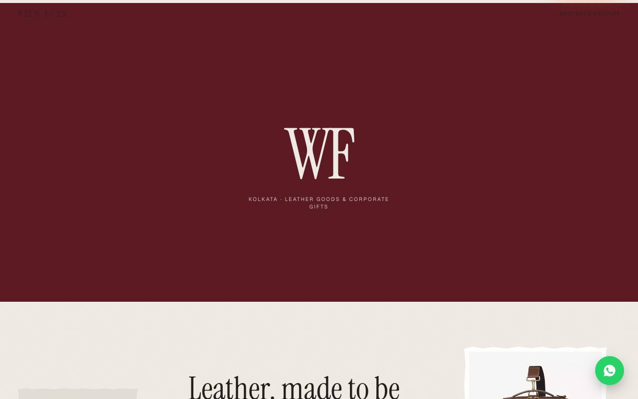 Leather goods website concept, Kolkata