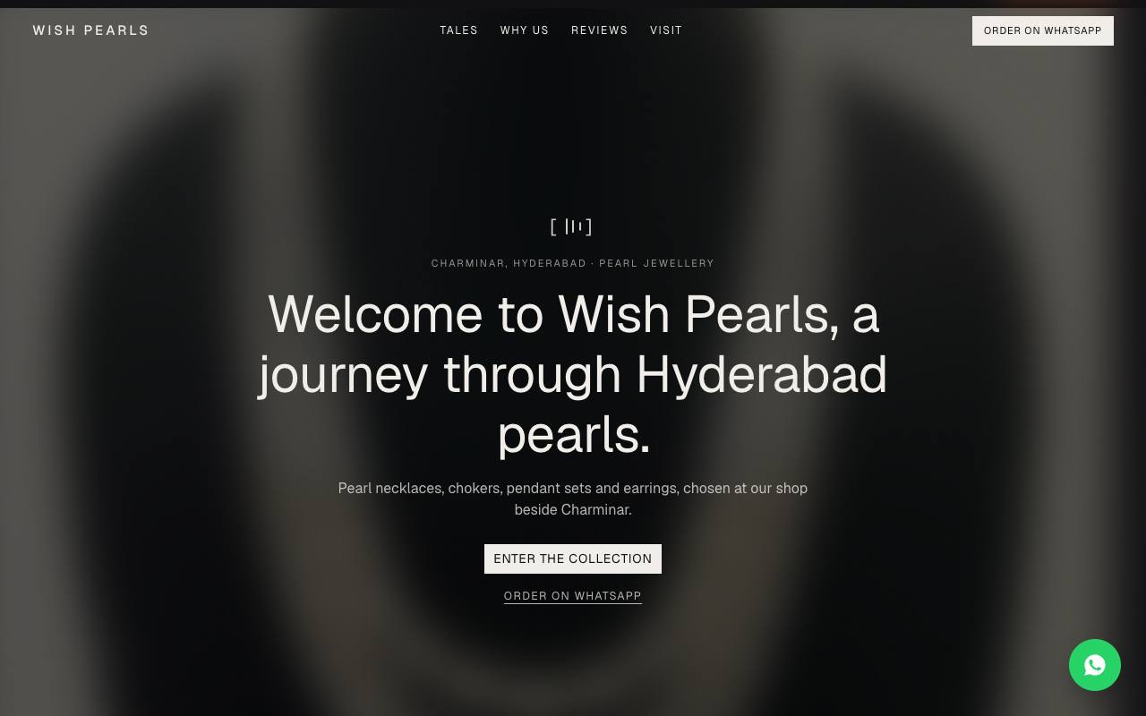 Pearl jeweller website concept, Hyderabad